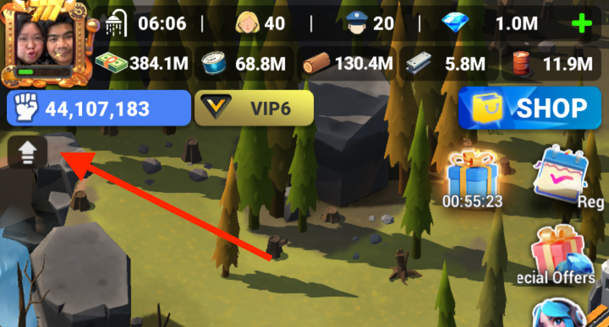 Home screen showing the path to Prison Buffs.